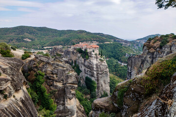 Meteors - a massif of sandstone and conglomerate rocks in central Greece at the northwestern end of...