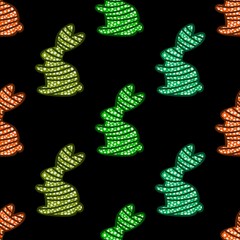 Cartoon rabbit seamless new year 2023 pattern for Easter wrapping paper and kids print and Christmas and fabrics