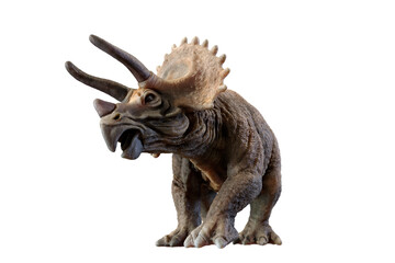 triceratops dinosaur on transparent background PNG 3d rendering