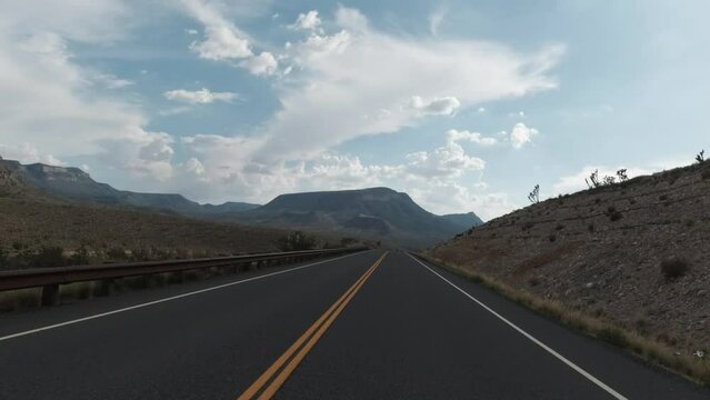 FPV view of Two Lane Desert Road