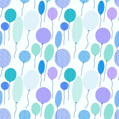 Birthday seamless bubble balloons pattern for festive wrapping paper and kids accessories and fabrics fabrics