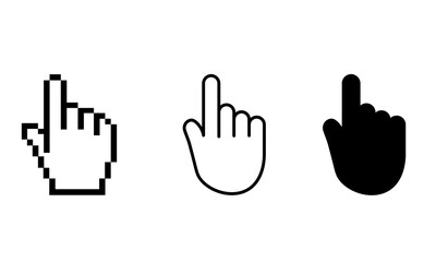 set of hand cursor icon vector illustration