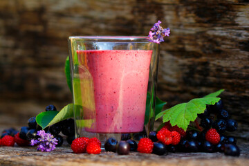 Smoothie from Japanese grapes and aronia berries