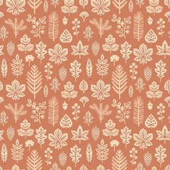 Fall leaves seamless vector pattern for fabric, wrapping paper and wallpaper