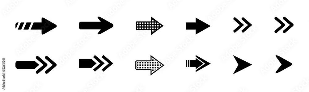 Poster set of black vector arrows. arrows icon. arrow vector icon. collection of vector arrows