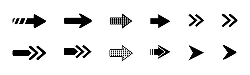 Set of black vector arrows. Arrows icon. Arrow vector icon. Collection of vector arrows