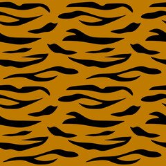 Tiger Seampless  background. African Tiger pattern vector. Black Tropical Zebra. Line Tropical Background. Animal Texture. Abstract Vector Stripe Pattern. Scratch Tiger Pattern. Brown Jungle Print