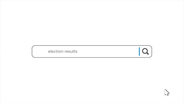 Phrase election results in search animation. Internet browser searching
