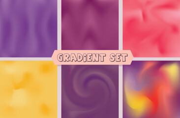 set of six backgrounds. gradient blended backgrounds