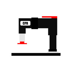 The automatic chest compression machine illustration on isolated  bacground. 