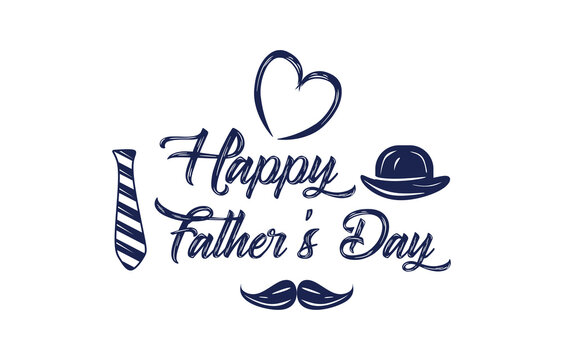 Happy Father's Day greeting card Calligraphy. Vector illustration.
