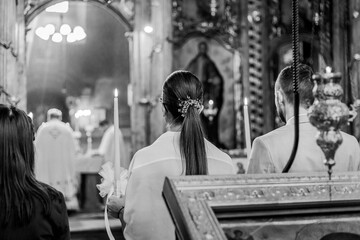 Fototapeta na wymiar Orthodox Wedding Church ceremony. Wedding in Church 