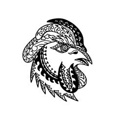 Rooster Head Tribal Tattoo Style