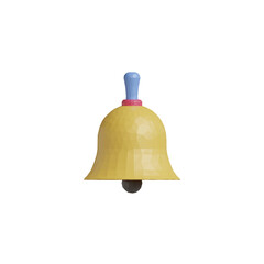 3d golden bell isolated on white