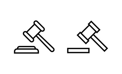 Gavel icon vector. judge gavel sign and symbol. law icon. auction hammer