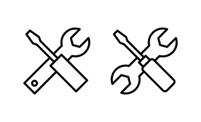 Repair tools icon vector. tool sign and symbol. setting icon. Wrench and screwdriver. Service