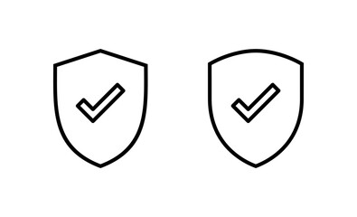 Shield check mark icon vector. Protection approve sign. Insurance icon