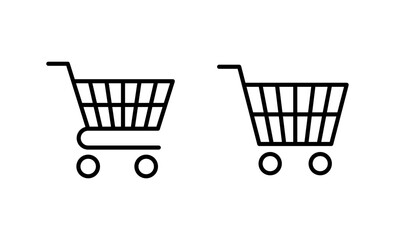 Shopping icon vector. Shopping cart sign and symbol. Trolley icon