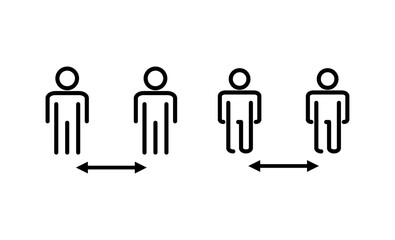 Social distance icon vector. social distancing sign and symbol. self quarantine sign