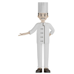3d chef with tray