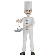 3d chef with tray