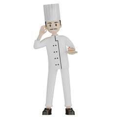 3d chef with tray