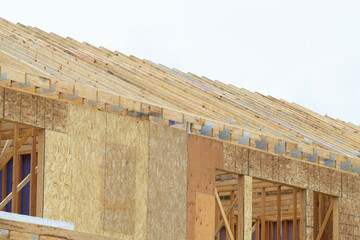 rafters and walls of plywood new house