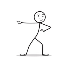 Stickman stick figure expression pointing choose