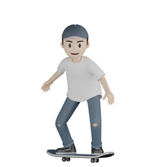 3d man with skateboard