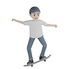 3d man with skateboard