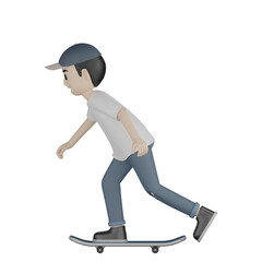 Fototapeta na wymiar 3d man with skateboard