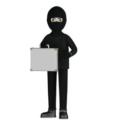 3d burglar with a briefcase