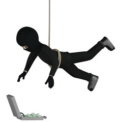 3d burglar with a briefcase