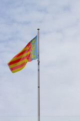 Image of the flag of the Valencian community, with copy space