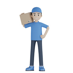 3d man with a box