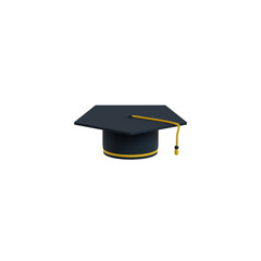 3d graduation cap with diploma