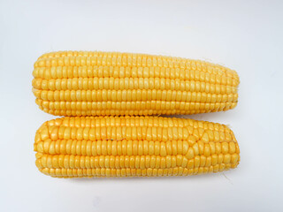 Fresh corn isolated on white background