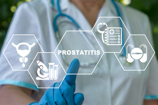 Concept of diagnosis of prostatitis or sexual dysfunction. Urologist examines male genitourinary system. Andrologist engaged in prevention and treatment of diseases of reproductive system. 