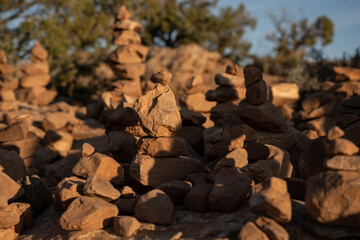 Collection of Cairns On The Way to Delicate Arch
