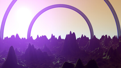 3d render of the alien landscape
