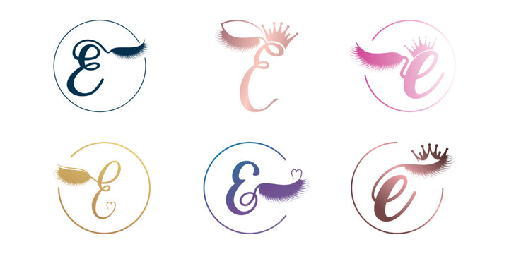 Set letter e logo design with modern abstract concept Premium Vector part 2