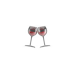 3d two glasses of wine