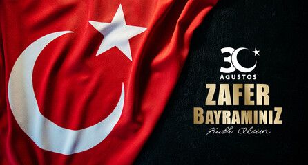 30 ağustos zafer bayrami Victory Day Turkey. Translation: August 30 celebration of victory and the...