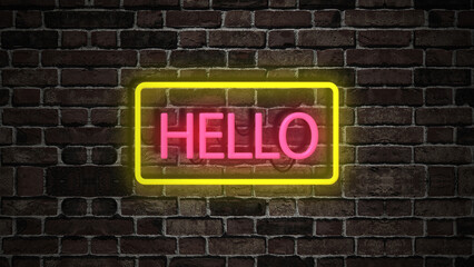 HELLOの文字のネオン