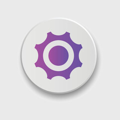 setting/gear icon gradient color for ui, social media, website Isolated on white background with button.
