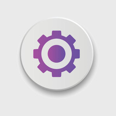 setting/gear icon gradient color for ui, social media, website Isolated on white background with button.
