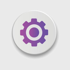 setting/gear icon gradient color for ui, social media, website Isolated on white background with button.
