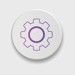Setting icon gradient color for apps or web interface with button. Set of settings, Gear, Cog icon vector with button. Sign flat style setting or gear
