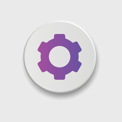 Setting icon gradient color for apps or web interface with button. Set of settings, Gear, Cog icon vector with button. Sign flat style setting or gear
