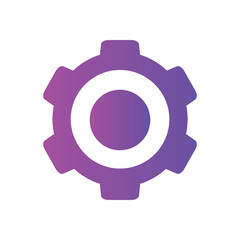 setting/gear icon gradient color for ui, social media, website Isolated on white background. Multicolor icon
